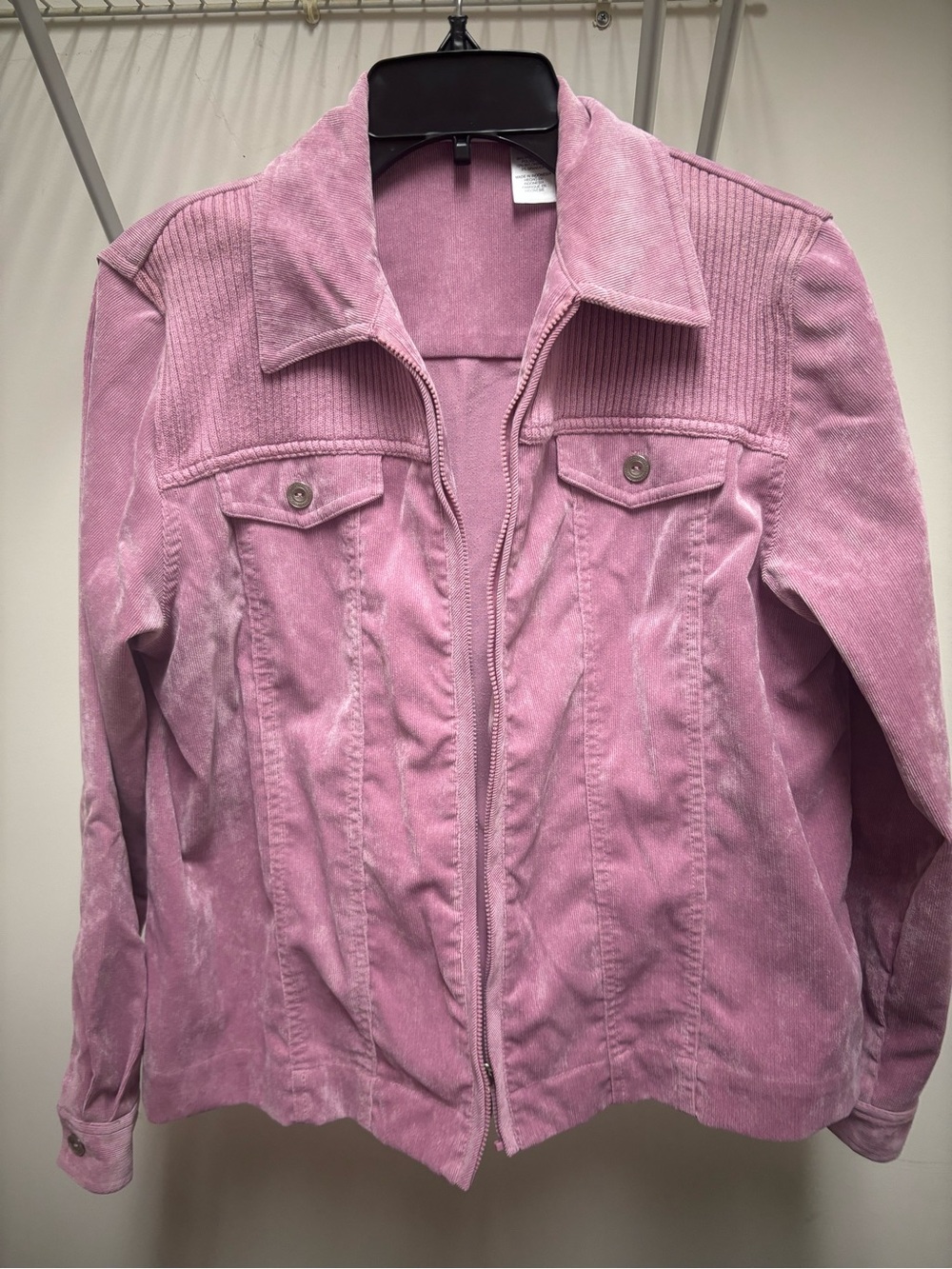 Alfred Dunner Dusty Pink Corduroy Zip Jacket